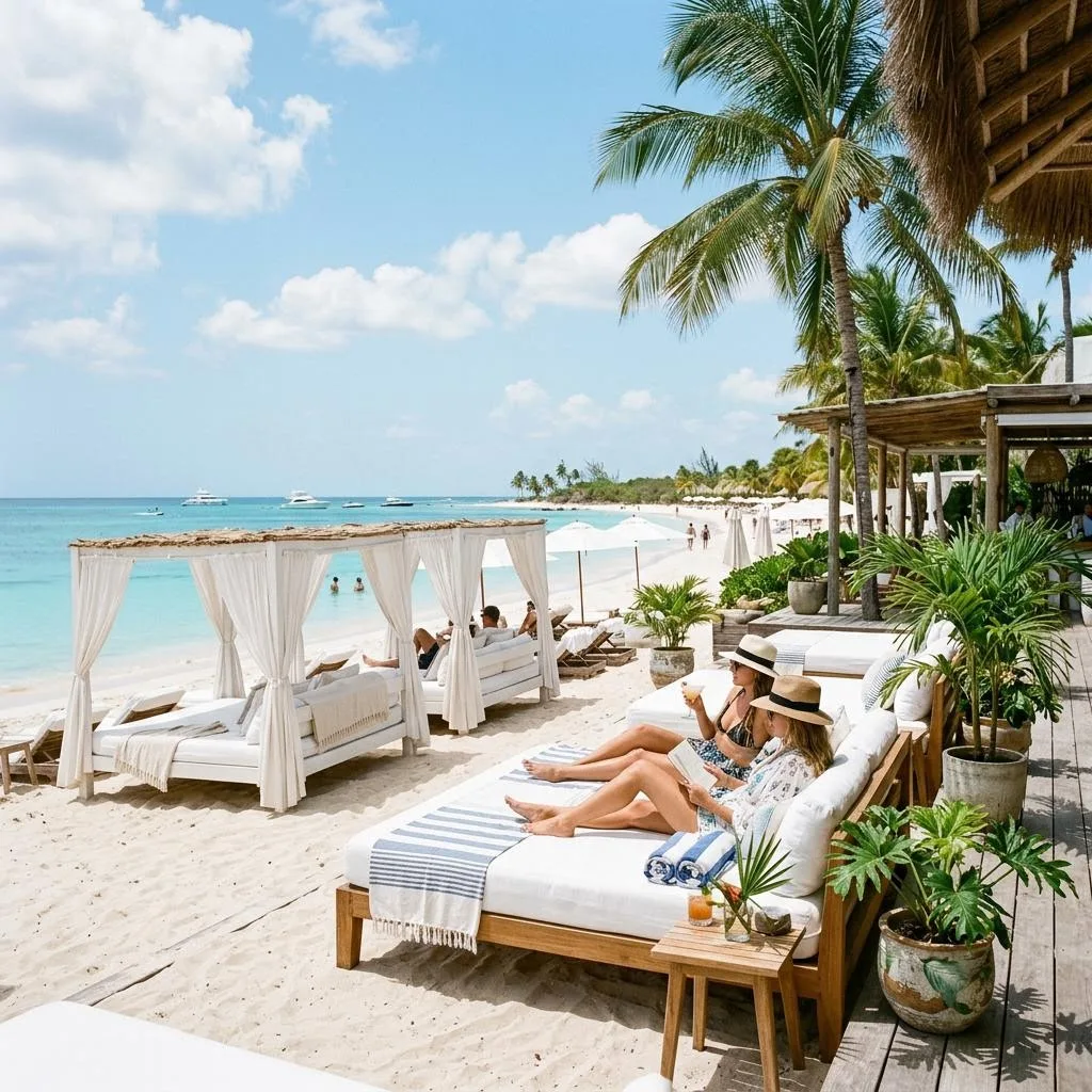 Nikki Beach club lounge overlooking the ocean